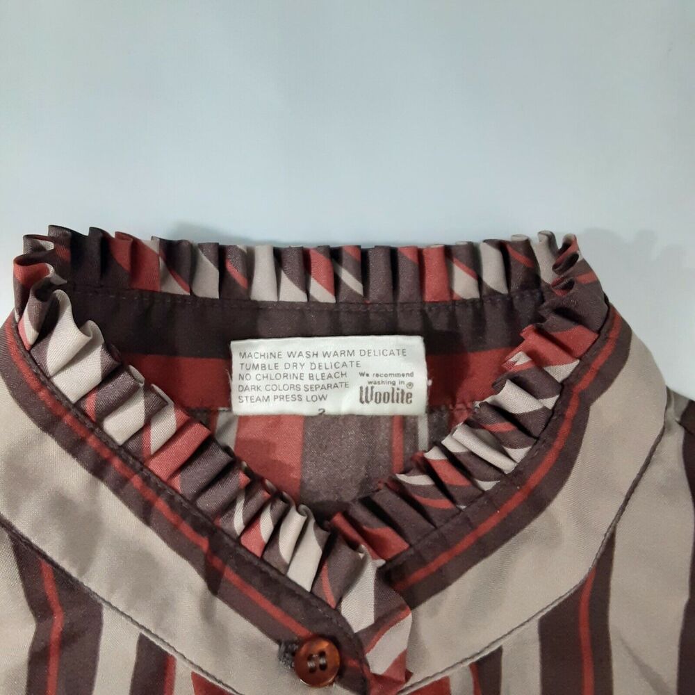 Vintage Country Suburbans Blouse sz 8 Prairie,Ruff Collar, On Trend - Picture 2 of 7